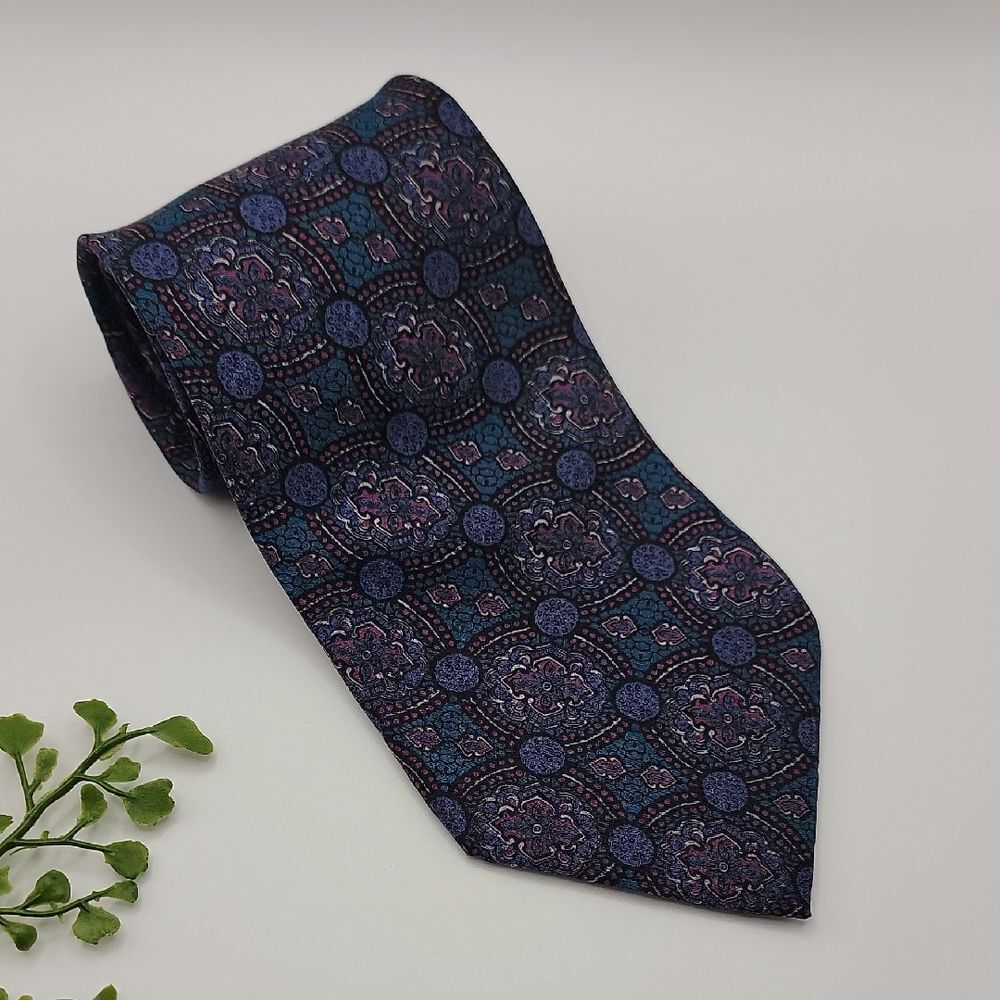 Seigo New York Neckwear Blue and Purple Men's Tie Silk